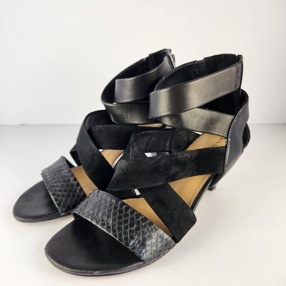 Donald J Pliner Women's Elegant Classy Ankle Strap Black Sandals Size 7.5M